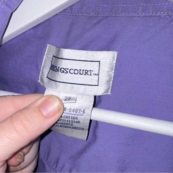 Kings court Big and tall shortsleeved button up. neck measurement is 22 - Picture 4 of 5